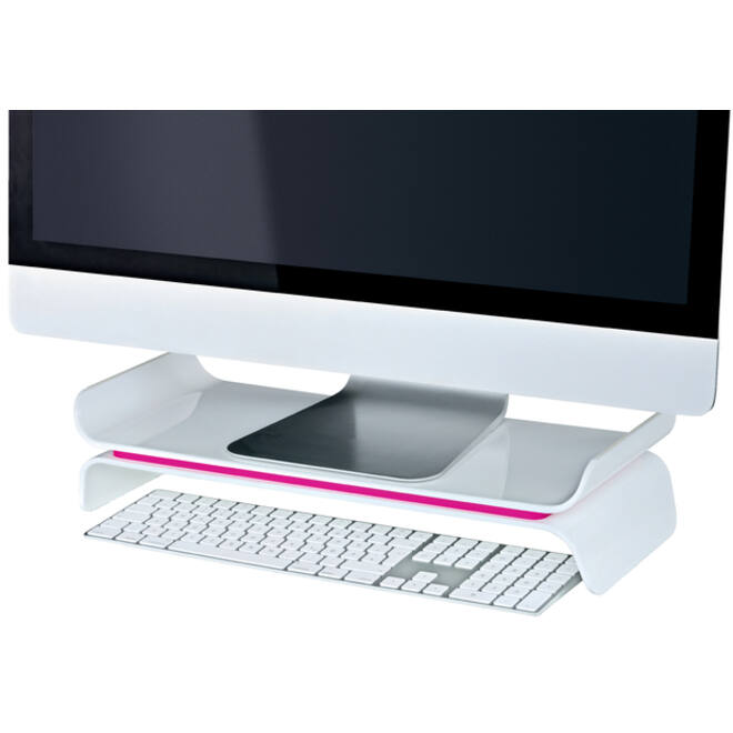 Monitorstandaard Leitz WOW Ergo verstelbaar roze