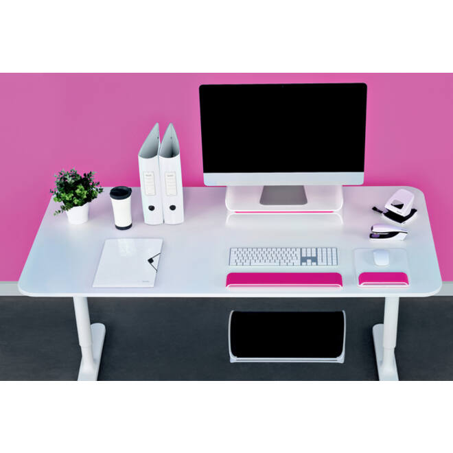 Monitorstandaard Leitz WOW Ergo verstelbaar roze