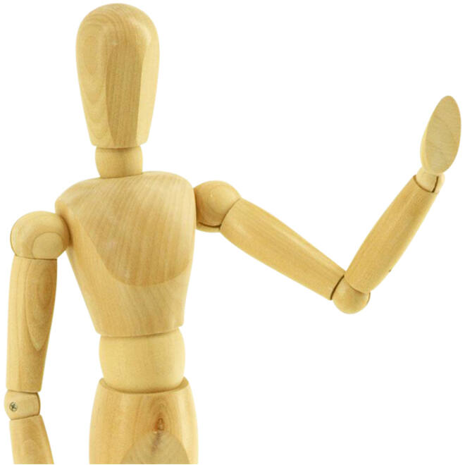 Ledenpop man 30cm ongelakt