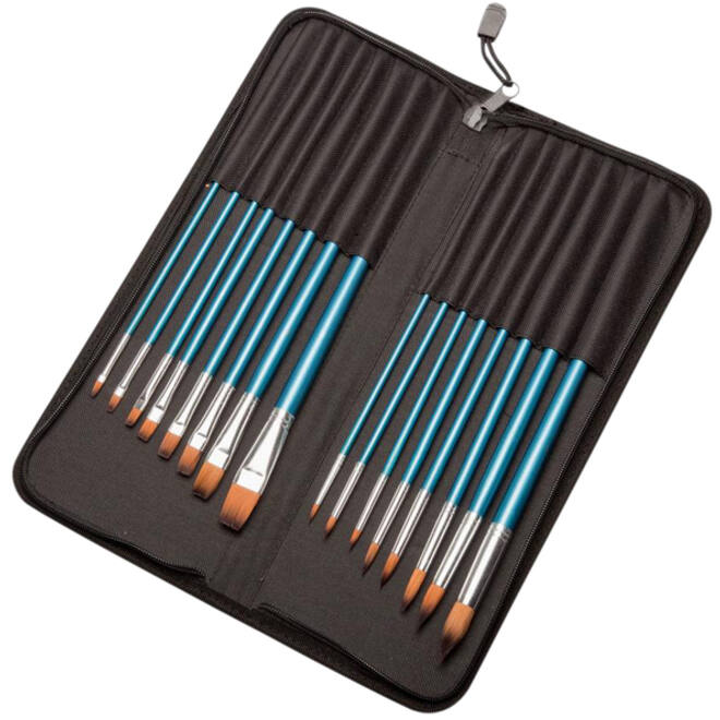 Kwasten set Conda synthetisch 16 stuks in etui