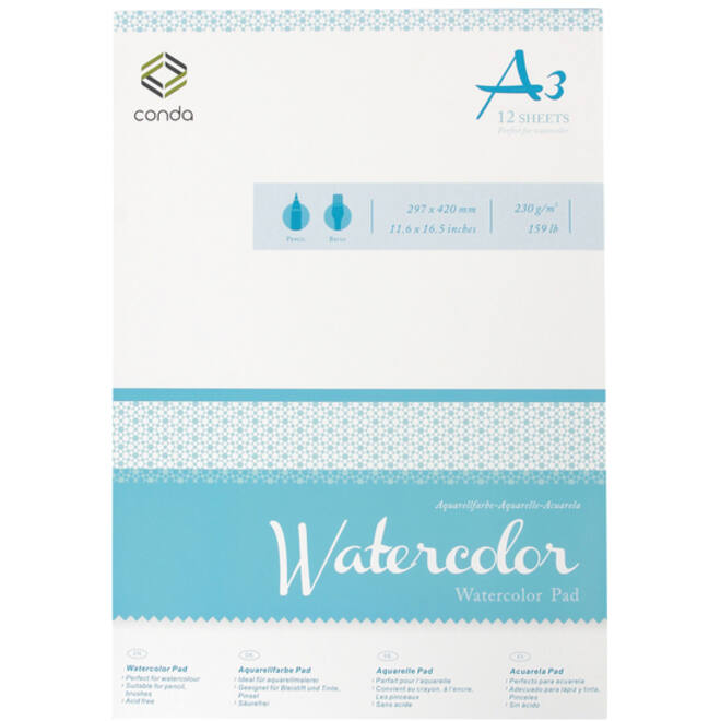Aquarelblok Conda A3 230gr