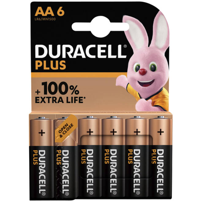 Batterij Duracell Plus 6xAA