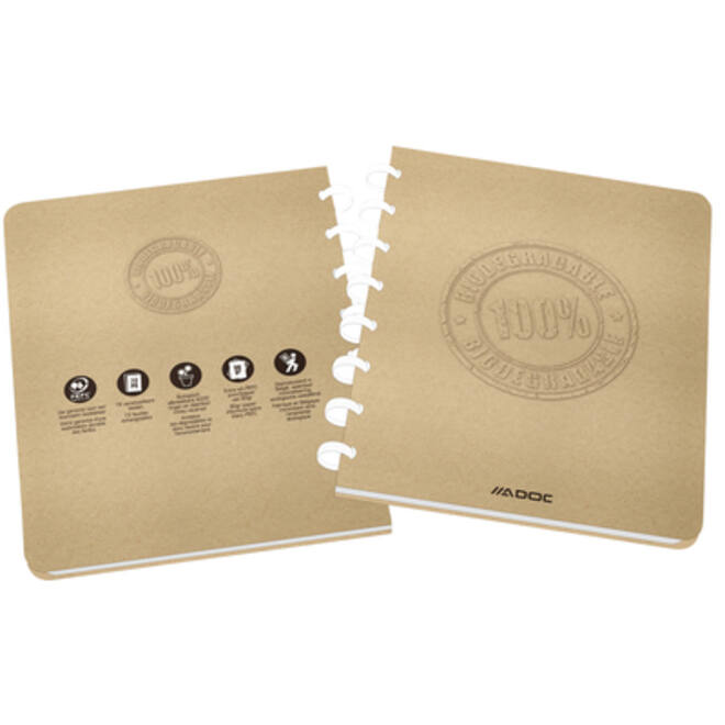 Schrift Adoc BIO A5 ruit 5x5mm 144 pagina's 90gr kraft