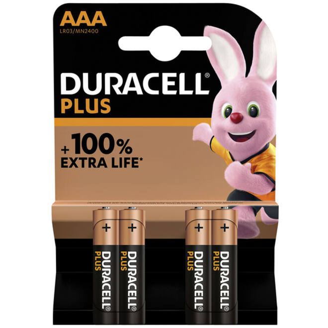 Batterij Duracell Plus 4xAAA