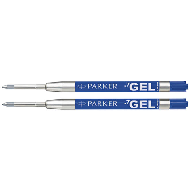 Gelschrijvervulling Parker Quink medium blauw blister à 2 stuks