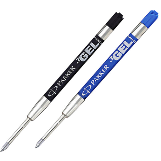 Gelschrijvervulling Parker Quink medium blauw blister à 2 stuks