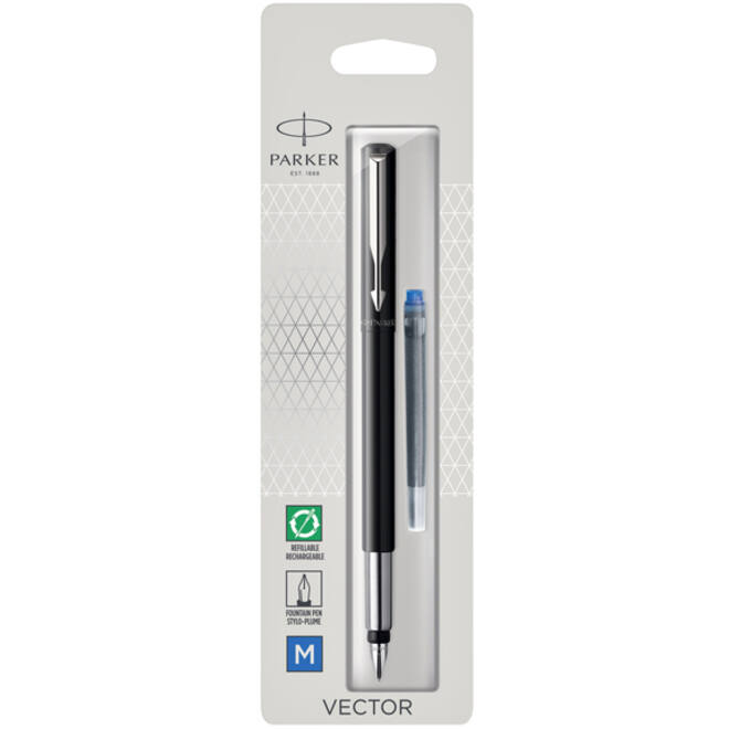 Vulpen Parker Vector black medium blister à 1 stuk