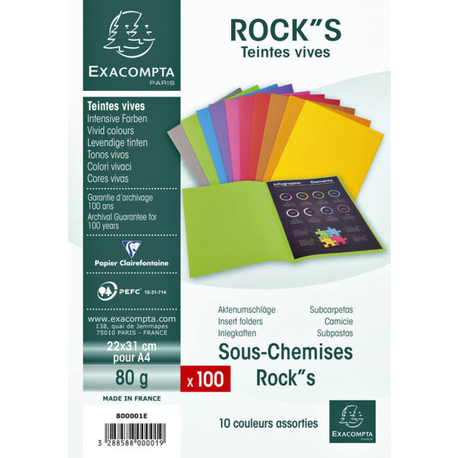 Vouwmap Exacompta ROCK'S A4 80g assorti