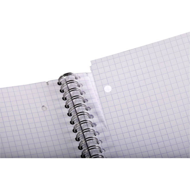 Collegeblok Clairefontaine Studium A4+ ruit 5x5mm 4-gaats 80 pagina's assorti