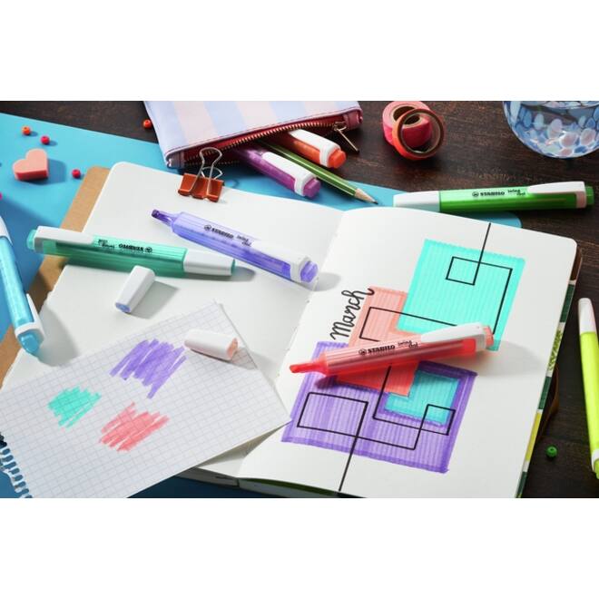Markeerstift STABILO Swing cool 275/8 Wow assorti etui à 8 stuks