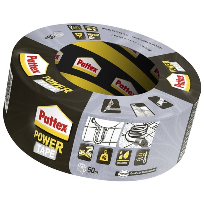 Plakband Pattex Power Tape 50mmx50m grijs