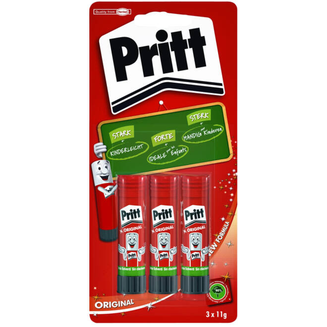 Lijmstift Pritt 11gr blister à 3 stuks