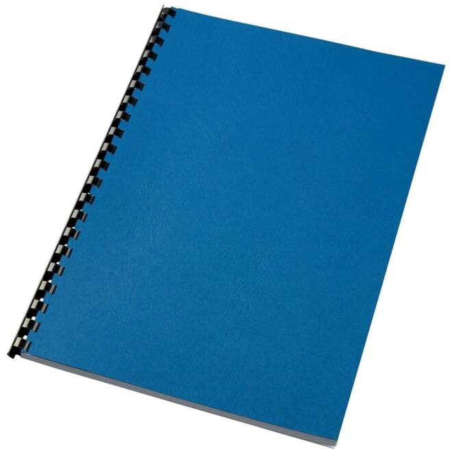 Voorblad GBC A4 lederlook met venster blauw 50stuks