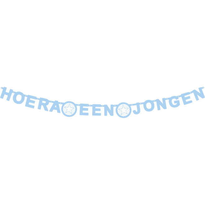 Letterslinger ''Hoera een jongen'' blauw