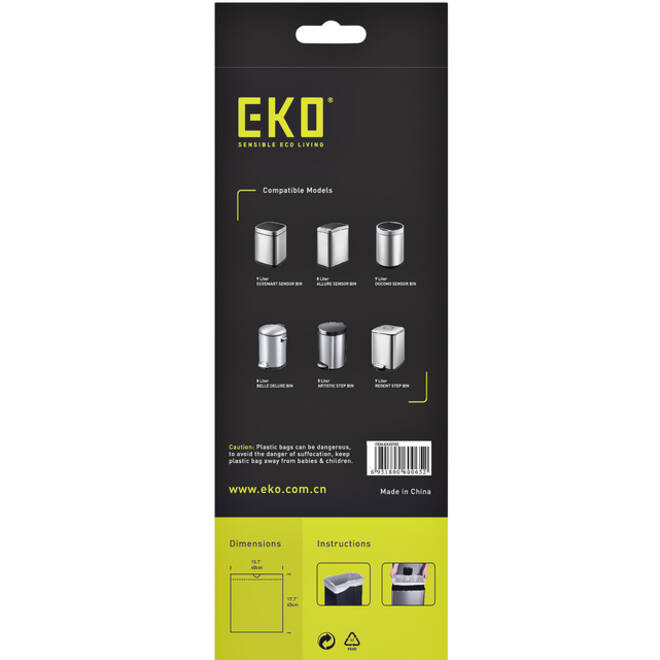Afvalzak EKO MDPE type B met trekband 40x45cm 7-9L wit