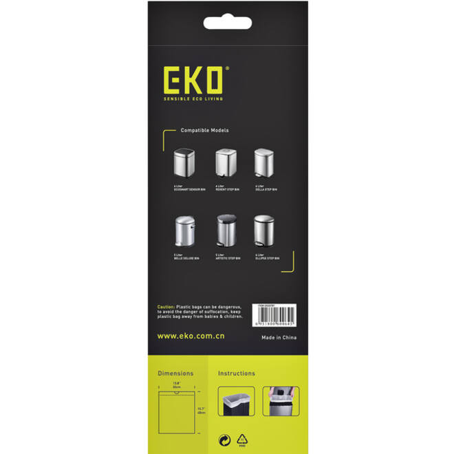 Afvalzak EKO MDPE type A met trekband 35x40cm 3-6L wit