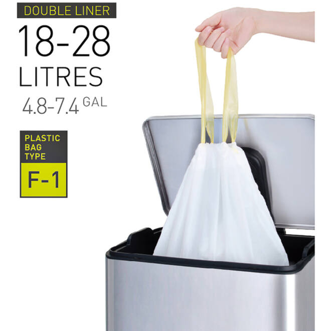 Afvalzak EKO MDPE type F1 met trekband 49x68cm 18-28L wit