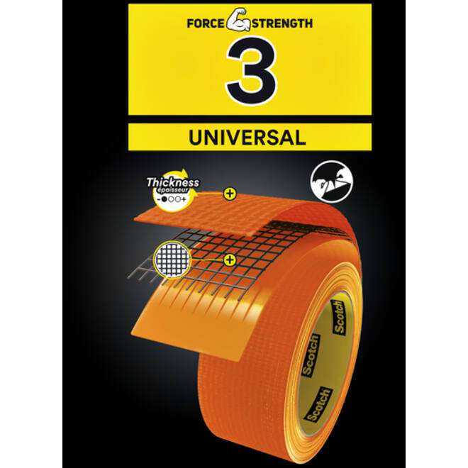 Plakband Scotch high visibility 48mmx25m oranje