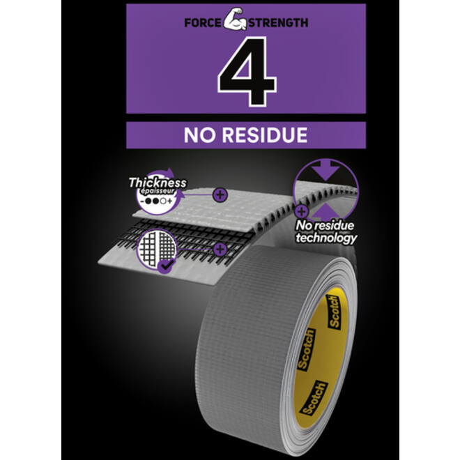 Duct tape Scotch Extremium no residue 18.2mx48mm grijs