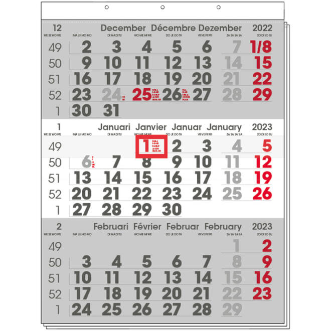 3-Maandkalender 2027 INNI Manager compact-formaat