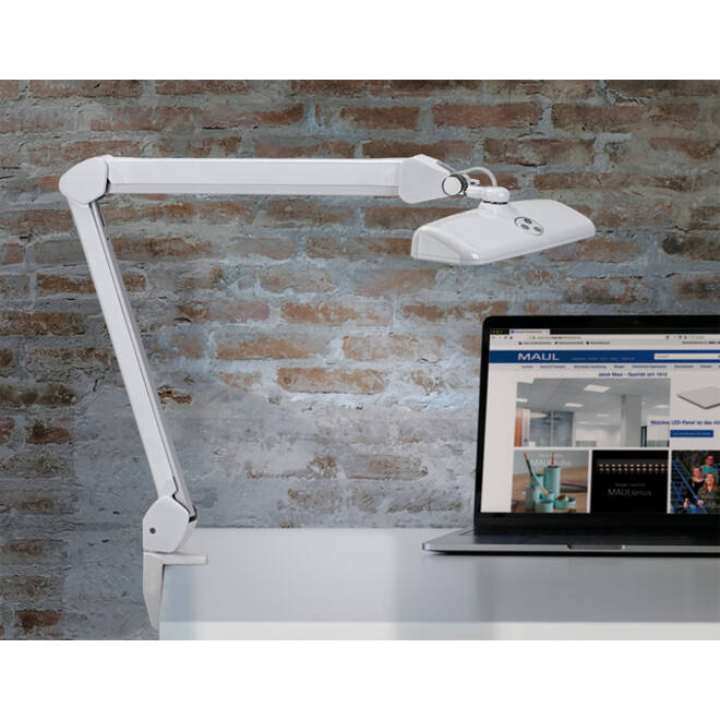 Werkpleklamp MAUL Intro LED tafelklem dimbaar wit