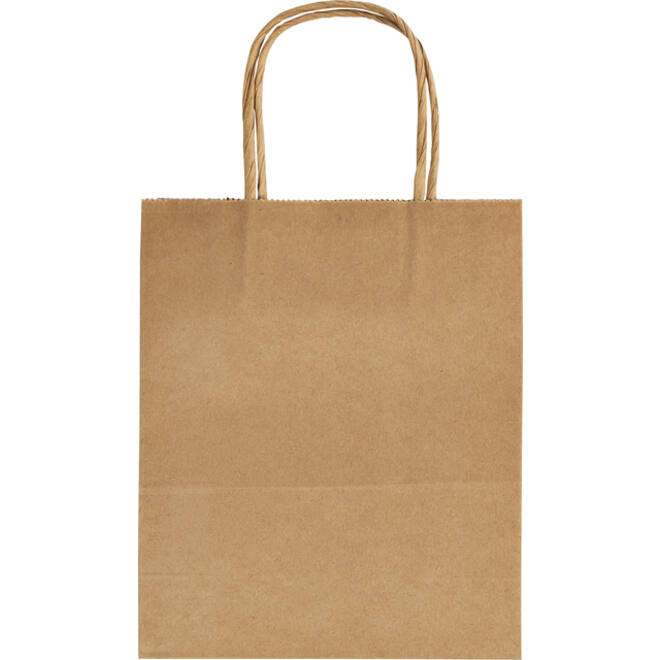 Tas met handvat Folia kraftpapier 125gr 18x21x8cm 20 stuks naturel