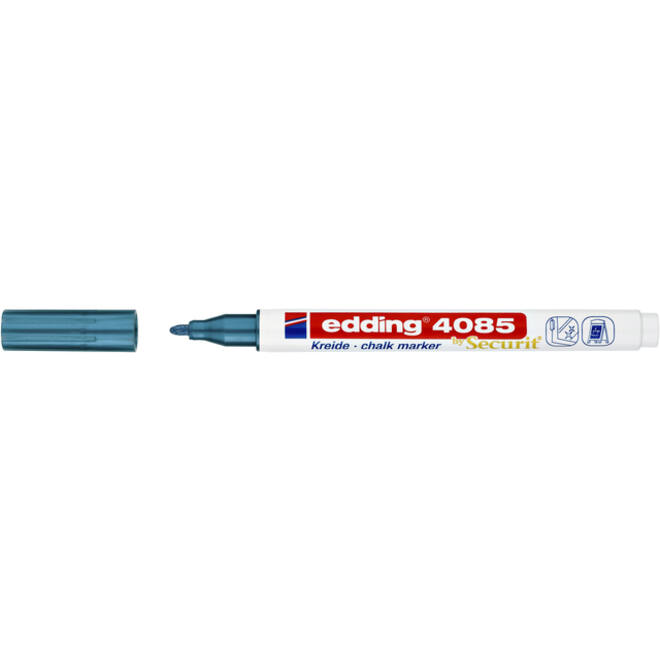 Krijtstift edding 4085 by Securit rond 1-2mm metallic blauw