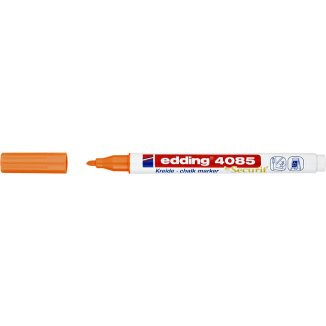 Krijtstift edding 4085 by Securit rond 1-2mm neon oranje