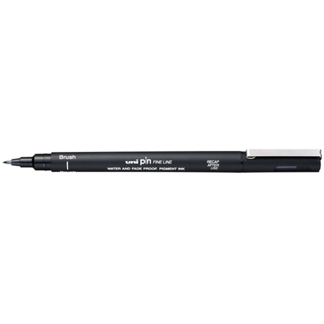 Fineliner Uni-ball Pin brush fijn zwart