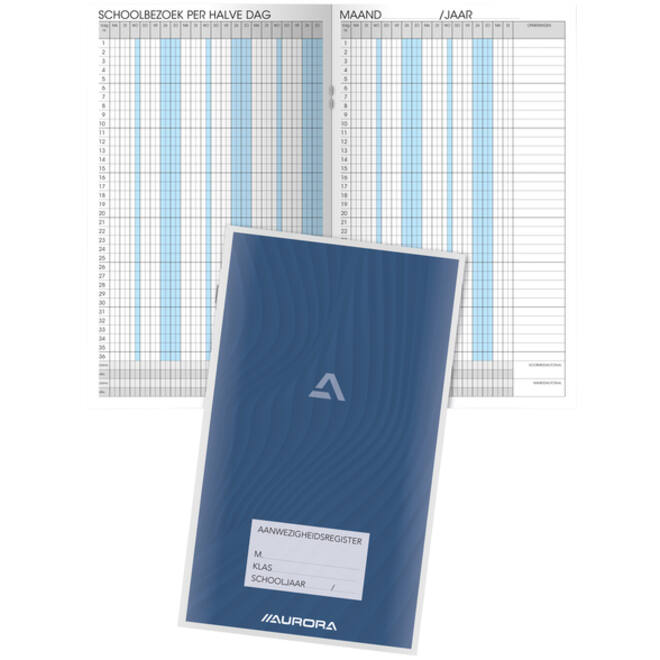 Aanwezigheidsregister Aurora 155x260mm Nederlandstalig 56 pagina's