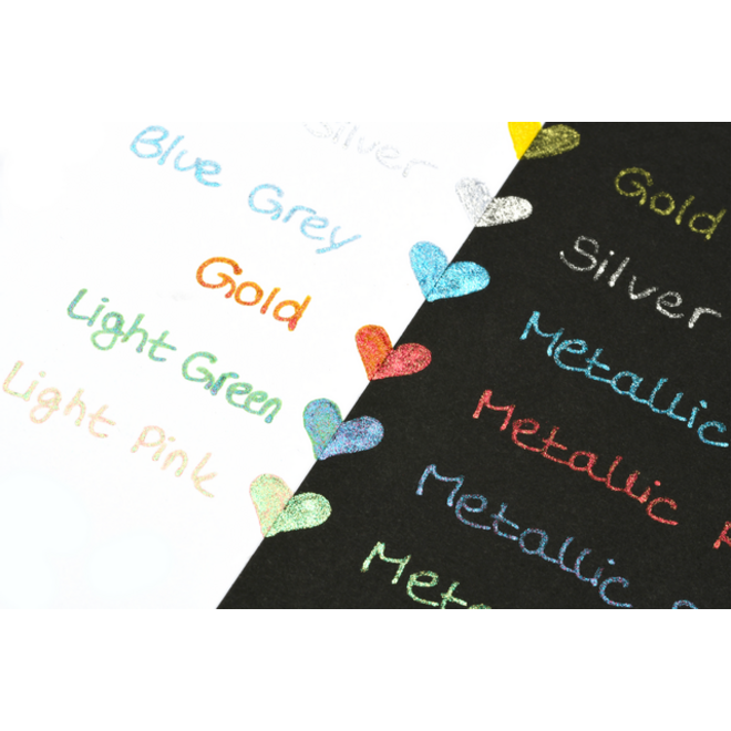 Gelschrijver Pentel K110 Dual medium metallic assorti 8 kleuren