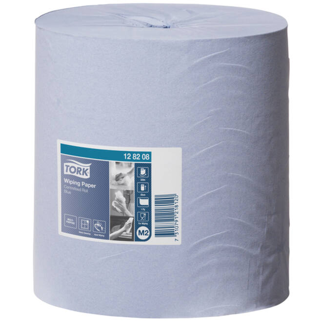 Poetspapier Tork M2 Advanced 1-laags 320m blauw 128208