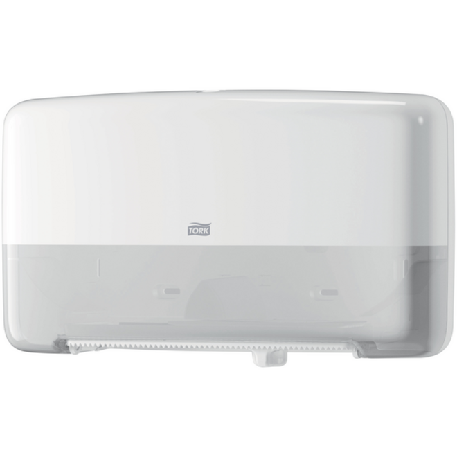 Toiletpapierdispenser Tork Twin Mini T2 Elevation wit 555500