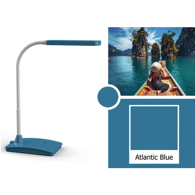 Bureaulamp MAUL Pearly LED voet dimbaar colour vario atlantic blue