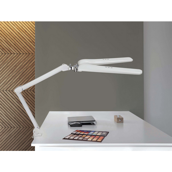 Werkpleklamp MAUL Craft duo LED tafelklem dimbaar wit