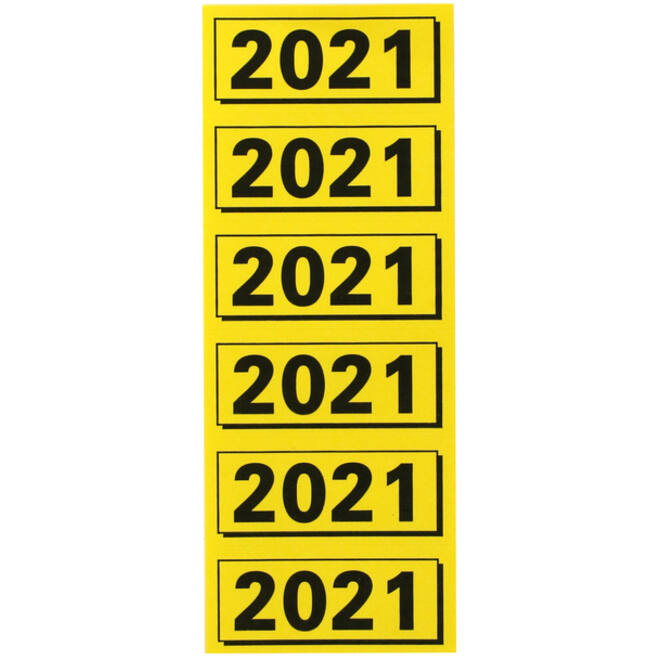Rugetiket Elba 2021 geel met zwarte opdruk