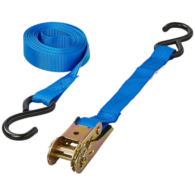 Spanband ProPlus blauw met ratel en 2 haken 5m
