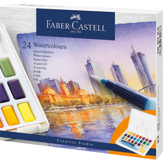 Waterverf Faber-Castell assorti palet à 24 stuks