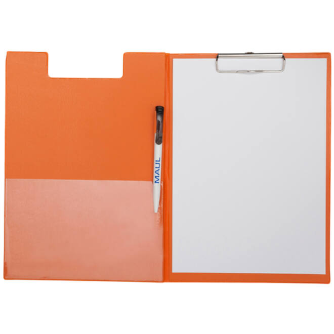Klembordmap MAUL A4 staand met penlus PVC neon oranje
