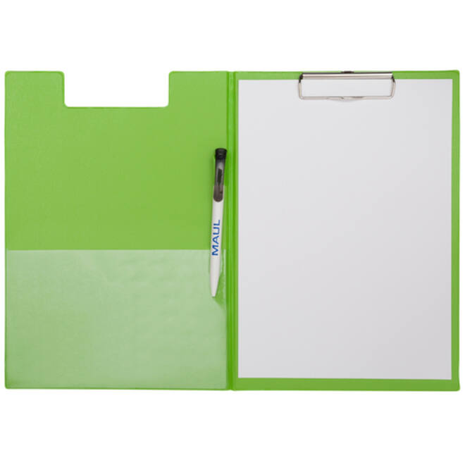Klembordmap MAUL A4 staand met penlus PVC neon groen
