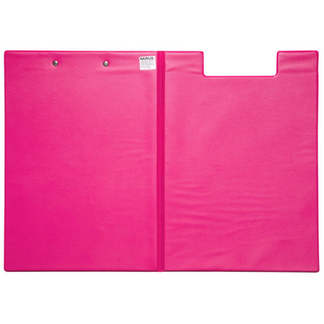 Klembordmap MAUL A4 staand met penlus PVC neon roze