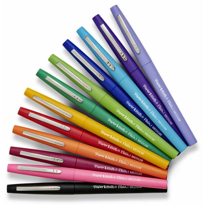 Fineliner Paper Mate Flair Metallic medium blister à 6 stuks