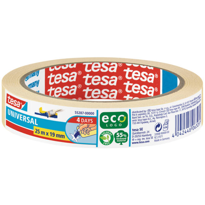 Afplaktape tesa® Economy 25mx19mm geel