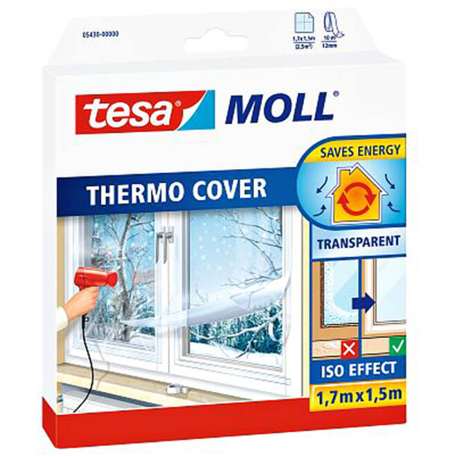Isolatiefolie tesamoll® Thermo Cover voor ramen 1,7x1,5m transparant