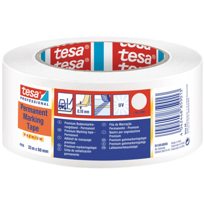 Vloermarkeringstape Tesa 04169 50mmx30m wit