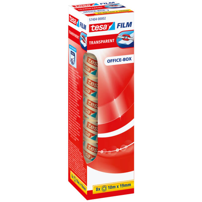 Plakband tesafilm® 10mx19mm transparant 8 rollen