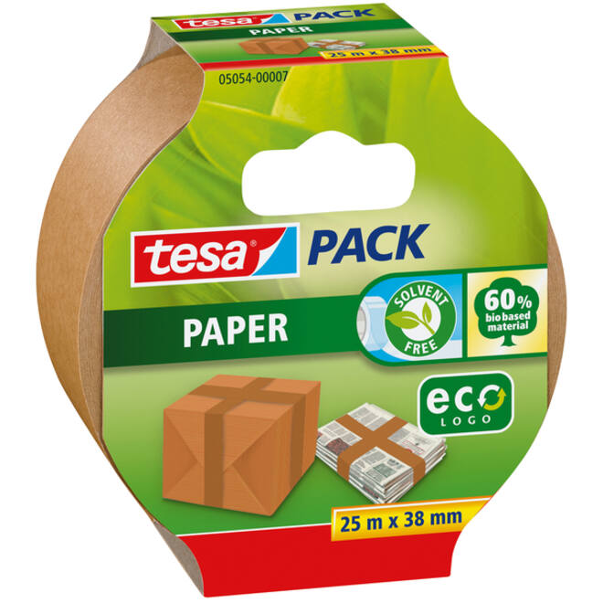 Verpakkingstape tesapack® papier ecoLogo® 25mx38mm bruin
