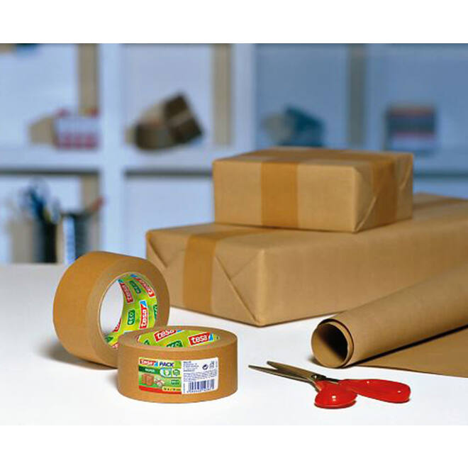 Verpakkingstape tesapack® papier ecoLogo® 25mx38mm bruin