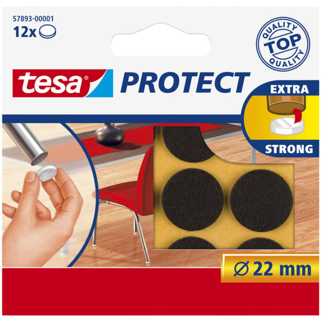 Beschermvilt tesa® Protect anti-kras Ø22mm bruin 12 stuks