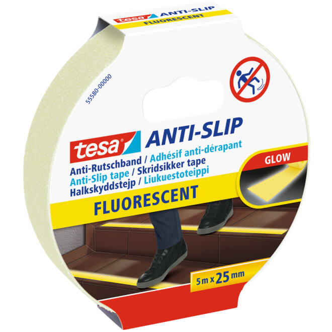 Anti-slip tape tesa® 5mx25mm fluoriserend